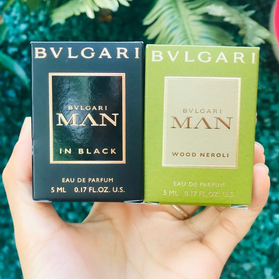 Combo 2 chai Nước Hoa Nam mini Bvlgari Man In Black & Wood Neroli 5ml