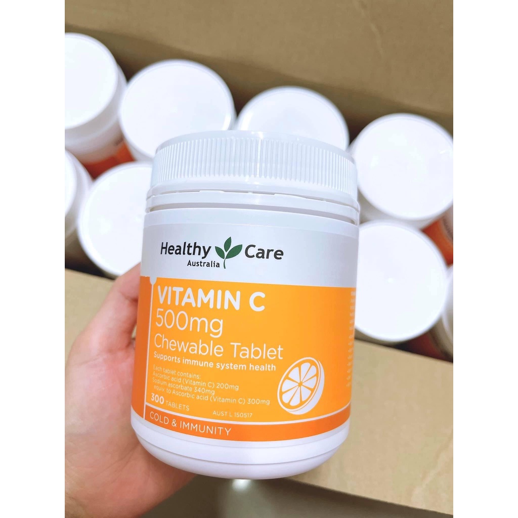 Vitamin C Heathycare Úc  Dạng Viên Ngậm Tiện Lợi 500mg