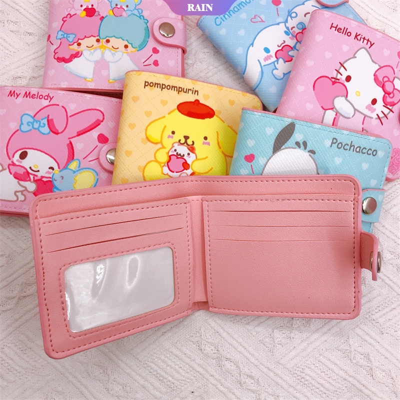 Ví Da Pu 2022 Gập Đôi In Hình Hoạt Hình Sanrio Kuromi Có Khóa Từ Tính Làm Quà Tặng Cho Nữ [Dùng Nổ]