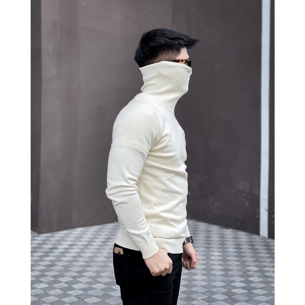 Áo Len cổ cao sợi len bản nhỏ form slimfit, tôn dáng người mặc