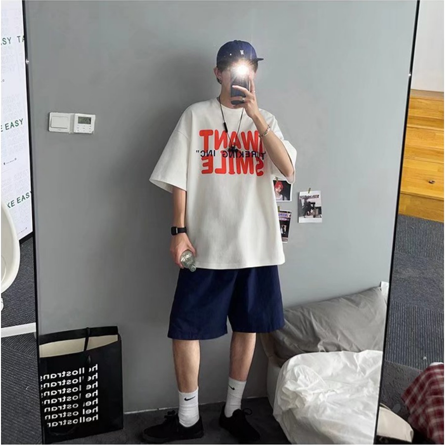 Áo Thun Nam Tay Ngắn In Chữ Thời Trang Hàn Quốc