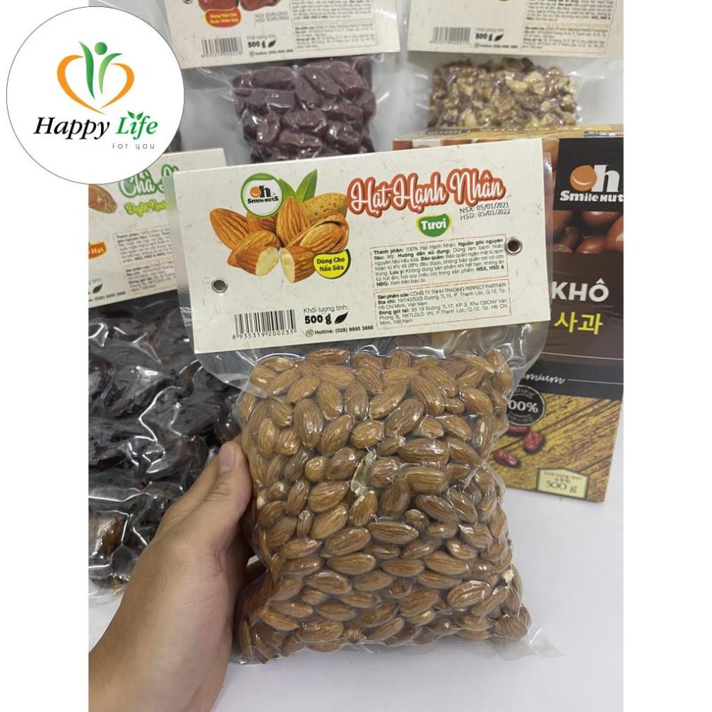 Hạnh nhân mỹ tách vỏ tươi túi 500g - nhập khẩu Mỹ - Happy Life for You