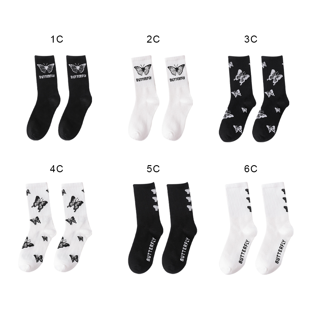 Vớ Cotton Họa Tiết Bươm Bướm Thời Trang Thu Đông Thoải Mái Phong Cách Thể Thao