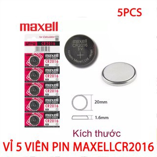 Vỉ 5 pin 2016 maxell cr2016 xịn nhật - pin 3v lithium