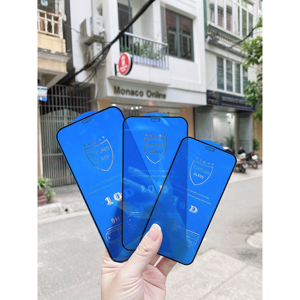 🔥 Iphone 12 🔥 ⚡️ Kính cường lực iPhone 10D ⚡️ Nền xanh Full Màn Tràn Viền cho iphone 12/12mini/12pro/12promax