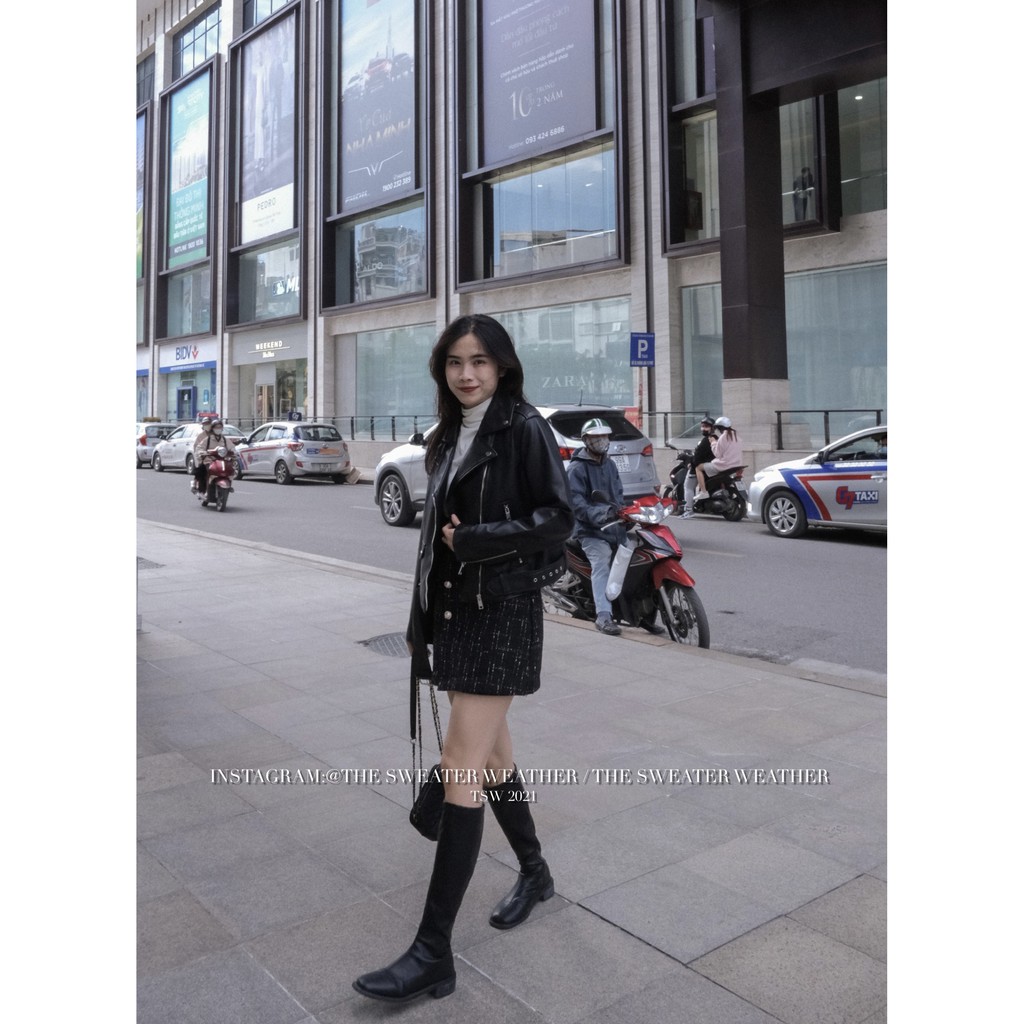 (Ảnh thật) Chân váy chữ A dạ tweed cúc ngọc vạt lệch the.sweaterweather TSW | BigBuy360 - bigbuy360.vn