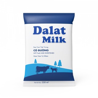 SỮA TƯƠI ĐÀ LẠT MILK BỊCH 220ml*48b ( có đường/ ít đường / không đường/ đủ)