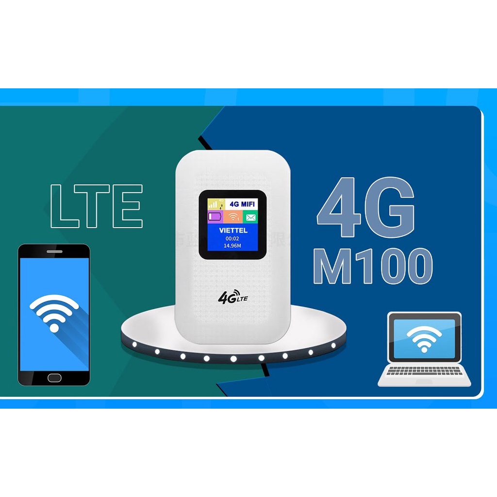 [Mã ELHAMS5 giảm 6% đơn 300K] Bộ phát wifi 4G LTE M100 có màn hình LCD