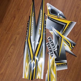 Bộ tem xe Sirius Rc trắng đen hàng cao cấp 3 lớp