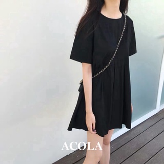 Đầm dáng suông tay ngắn basic ACOLA Z008