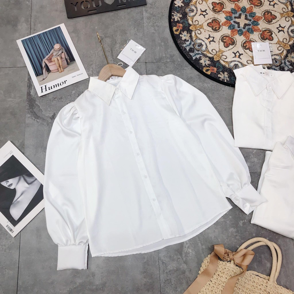 Áo sơ mi LỤA trắng tay bồng ( kèm ảnh thật,video) | BigBuy360 - bigbuy360.vn