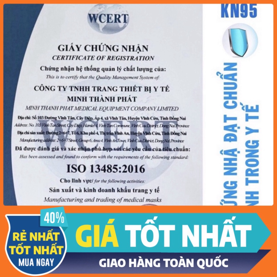 Hộp 10 cái khẩu trang chống bụi y khoa y khoa 5 lớp KN95, N95 Donafa ( màu trắng )