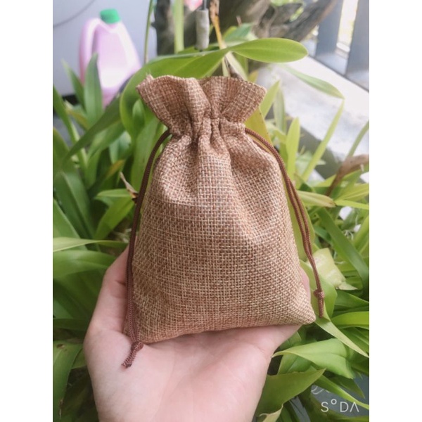 Túi vải bố dây rút nhỏ xinh đựng cafe, hoa thơm, quà tặng, mỹ phẩm 10*14cm