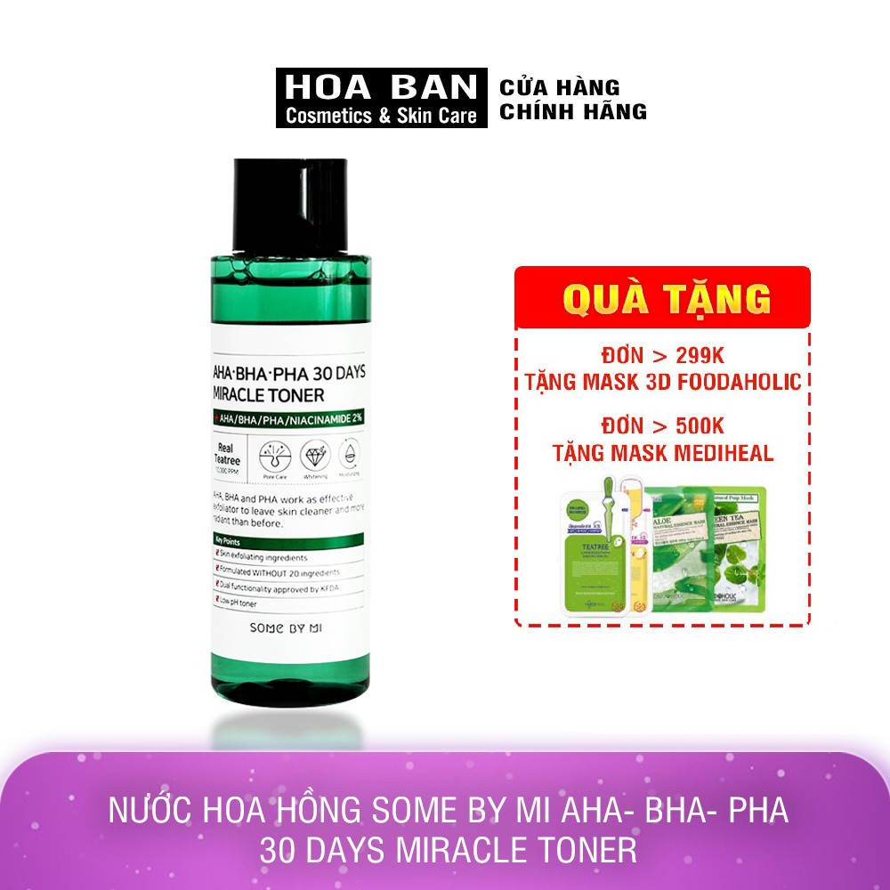 [CÓ BILL] Toner Dưỡng Ẩm Làm Sạch Some By Mi AHA-BHA-PHA 30 Days Miracle Toner giảm mụn