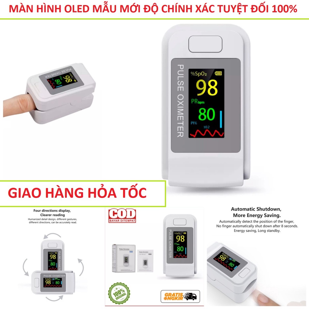(LOẠI TỐT) Máy đo nồng độ oxy trong máu spO2 và nhịp tim - Hàng chính hãng