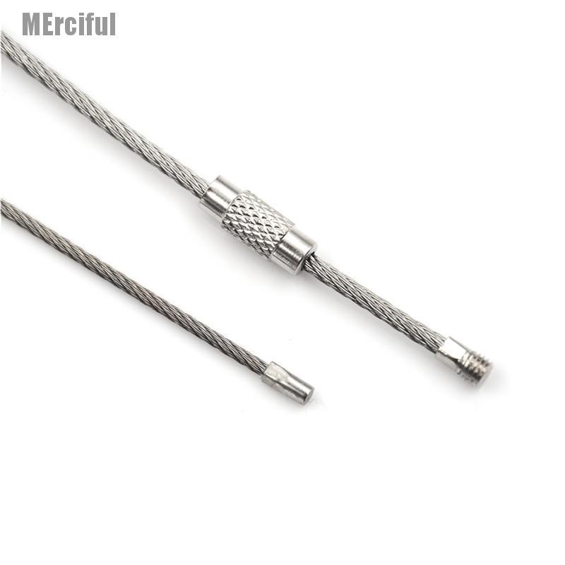 Set 10 dây móc chìa khóa bằng thép không gỉ 10 / 15 / 20cm llu thời trang