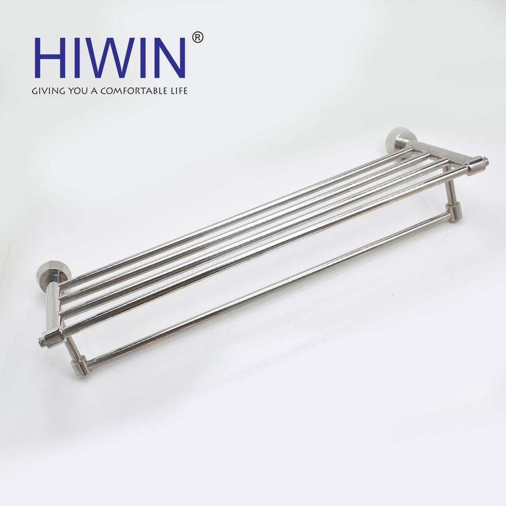 Giàn khăn, giá treo khăn nhà tắm inox 304 mặt gương kích thước 600x220x105 HIWIN Y-639