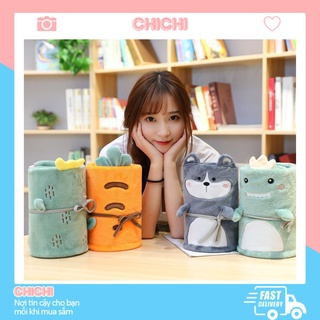 Chăn Lông Hình Ngộ Nghĩnh Siêu Đáng Yêu Mềm Mịn 🥕Mền Gấp Gọn 80cm x100cm 🥕Chăn Văn Phòng Dễ Thương Tiện Lợi CM02 Chichi