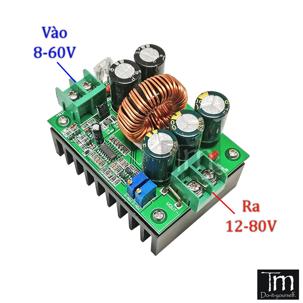 Mạch Tăng Áp DC-DC Công Suất 1200W (CC/CV) 12-80V 20A