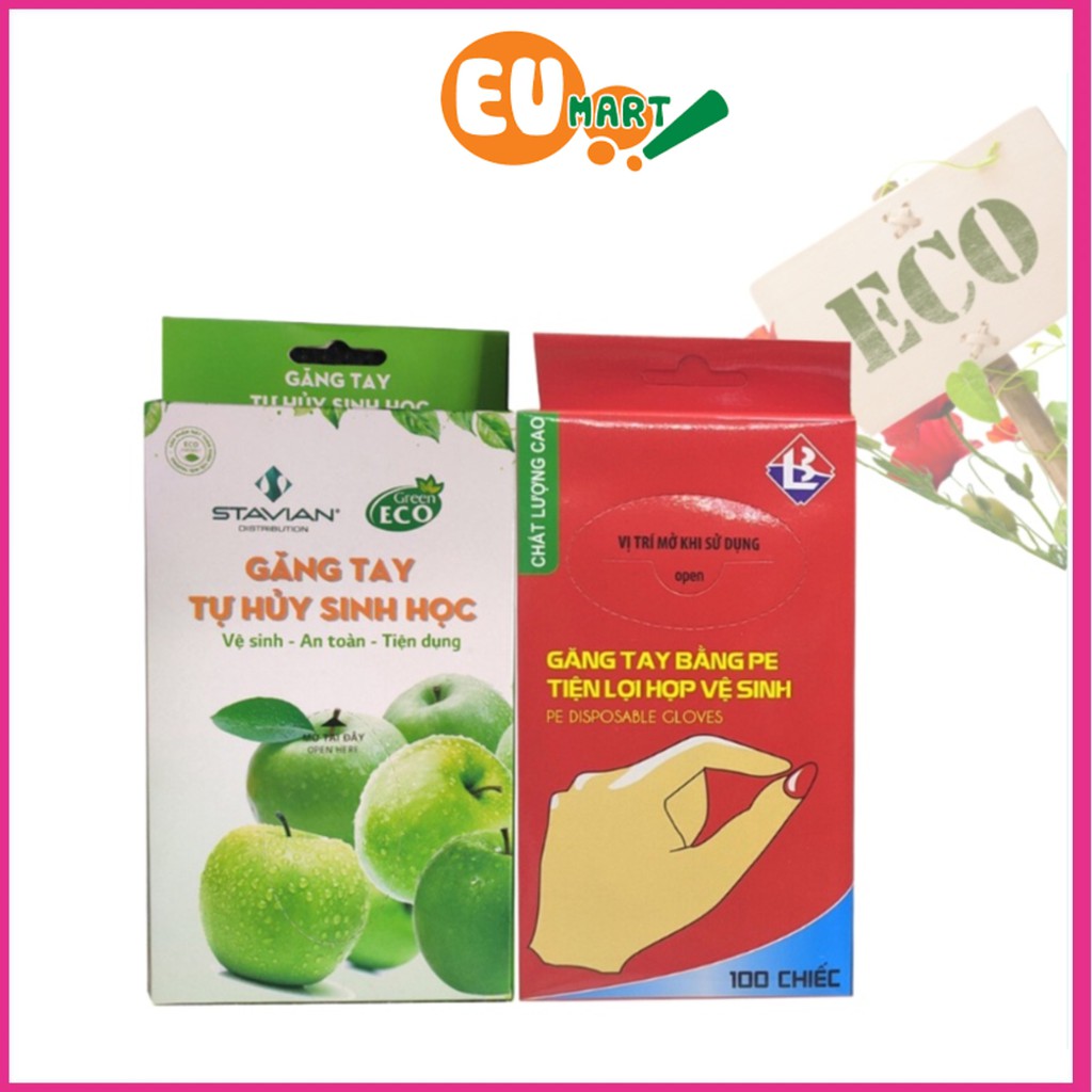 Găng tay nilon tự hủy sinh học dùng một lần bao tay nilong chính hãng