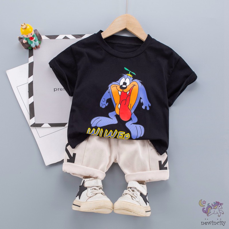 Set Áo Thun Tay Ngắn &amp; Quần Short Dành Cho Bé Trai