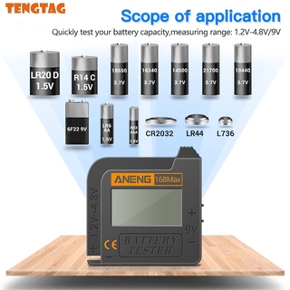 ANENG 168Max Digital Lithium Battery Capacity Tester Universal Test Checkered Load Analyzer Display Check AAA AA Button Cell