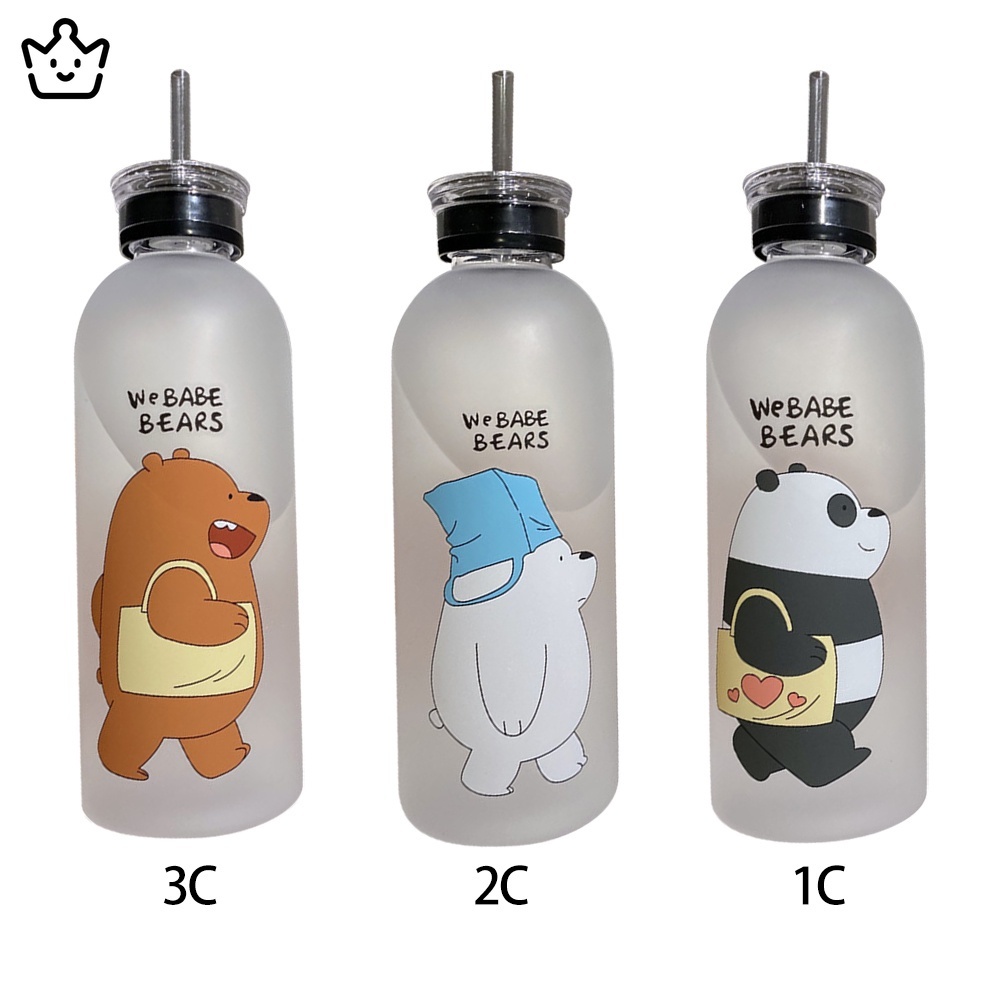 Bình Nước Nhựa Dung Tích Lớn Chống Tràn In Hình Gấu Dễ Thương JP6