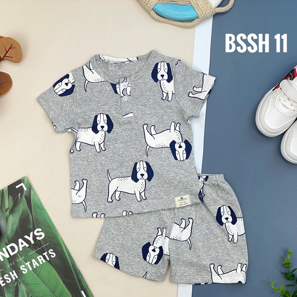 Bộ sơ sinh 2 cúc ngắn tay LITIBABY, size 6/36 tháng, chất cotton mềm mát, cực dễ chịu cho bé yêu