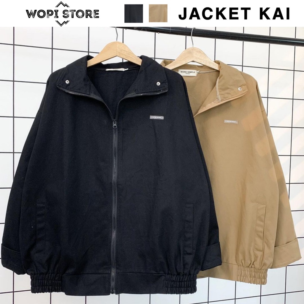 Áo Khoác Kaki Nam Nữ KAI JACKET Form Rộng Hai Màu Đen Be Thiết Kế Basic Phong Cách Vintage Ulzzang Unisex (Ảnh Thật)