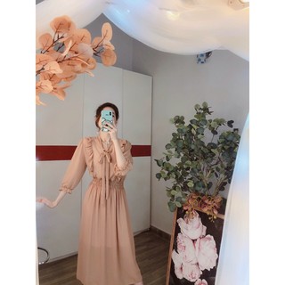 ĐẦM VOAN TIỂU THƯ CỘT NƠ TAY DÀI
