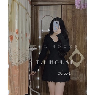 Váy đen xoè tay dài(Sẵn tại shop)
