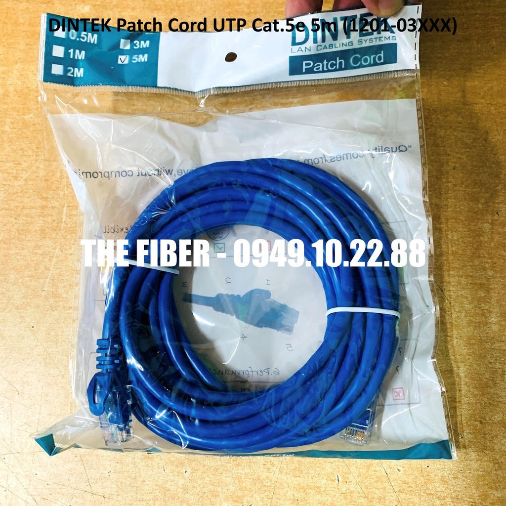 DINTEK Patch Cord UTP Cat.5e dài 5m (1201-03XXX)