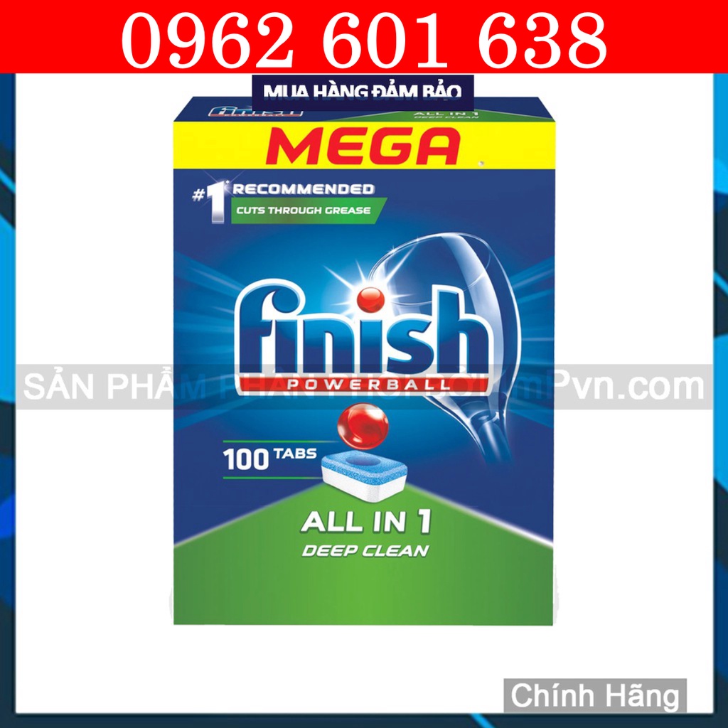 Combo rửa bát Finish Hộp All in one (100 viên hoặc 90 viên), Muối 1.5kg, Nước làm bóng 750ml