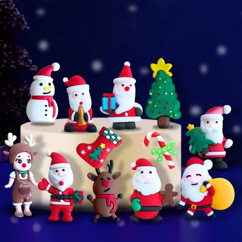 Hàng Mới Về Mới Cờ Treo Trang Trí Bánh Kem Phong Cách Giáng Sinh