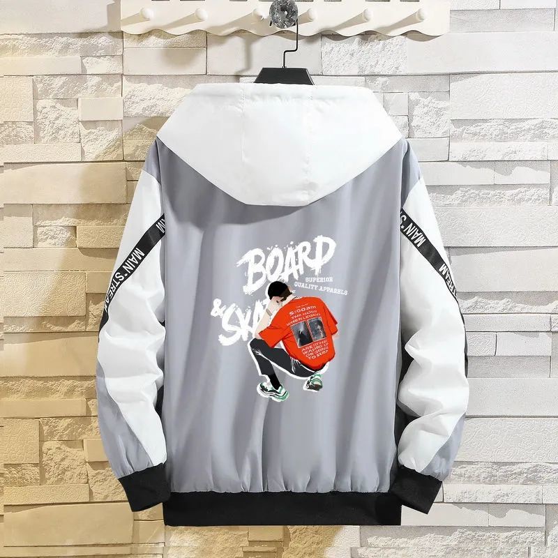 Áo khoác nam bomber hàn quốc  Áo Khoác Chống Nắng Có Mũ Trùm Đầu Dáng Rộng Thời Trang Xuân Thu Phong Cách Hàn Quốc Cho Nam