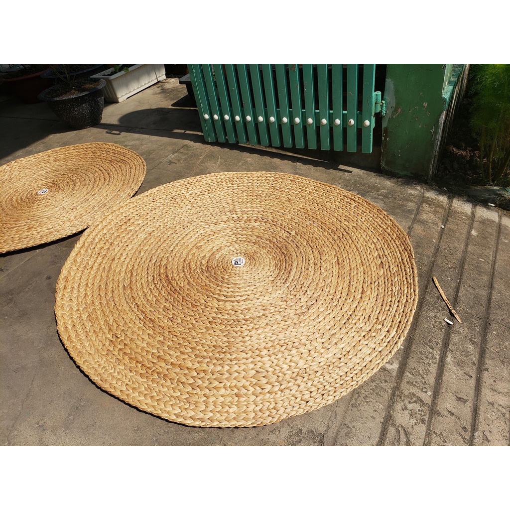 Thảm tròn lục bình, thảm cói, phông nền chụp ảnh, thảm trải sàn, thảm cho bé, thảm trang trí