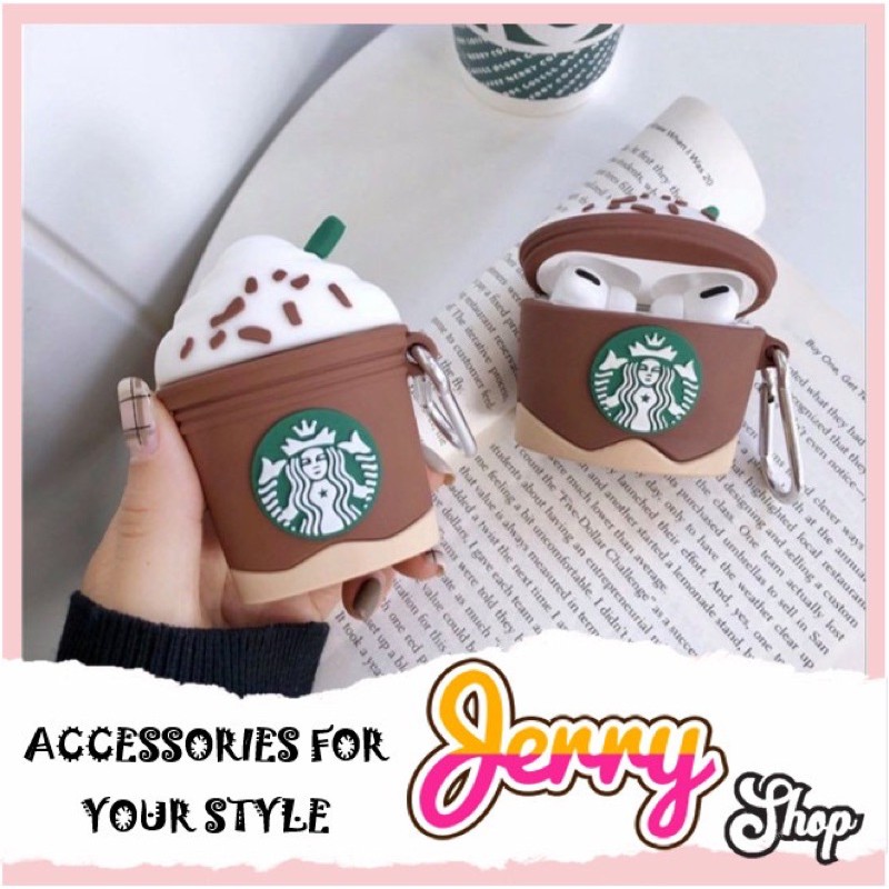 Vỏ bảo vệ bao đựng tai nghe airpod 1/2 - Jerry Case Coffee Starbucks