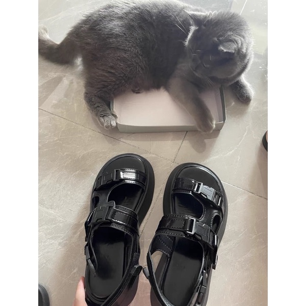 Sandal Đế Cao da bóng cá tính dễ phối đồ phong cách trẻ trung năng động D15