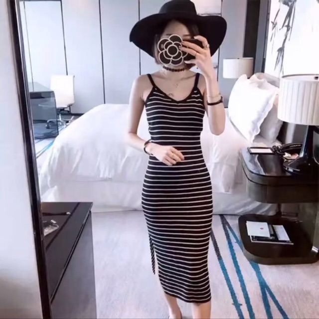 💃🏻💃🏻💃🏻 Váy body thun kẻ len tăm 💃🏻💃🏻💃🏻