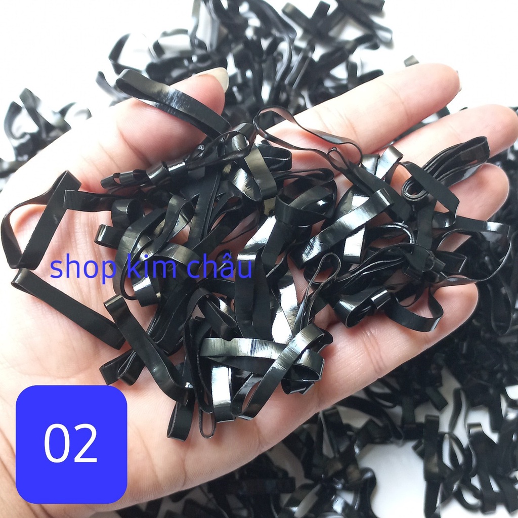 (Đen 02 Size To) Thun chun cột tóc cho bé gái người lớn
