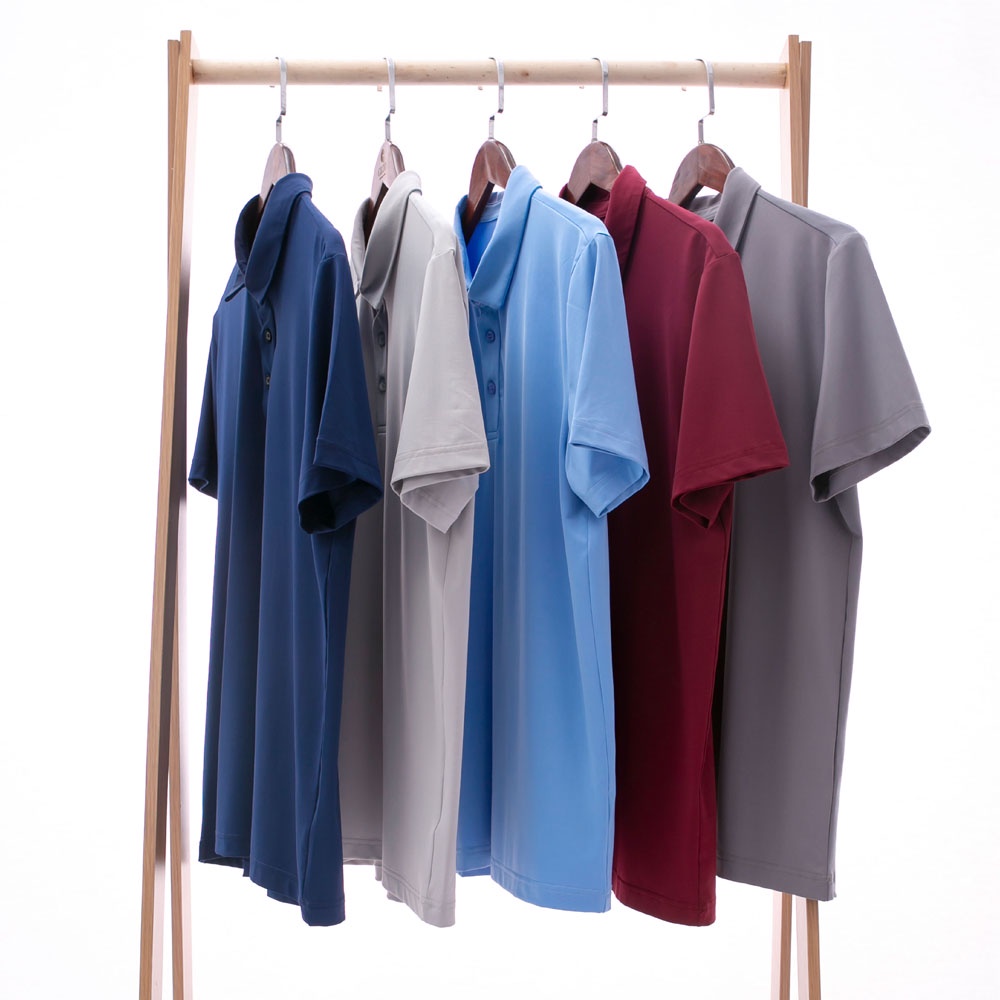 Áo Polo Nam Trung Niên ANCHI Màu Đỏ Trơn Chất Liệu Cotton Cao Cấp