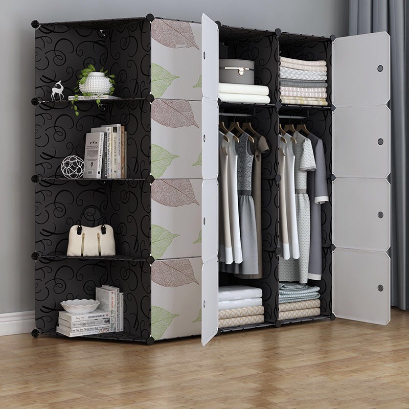 TỦ NHỰA GHÉP 12 Ô VÀ 4 KỆ GÓC ĐỂ QUẦN ÁO THÔNG MINH