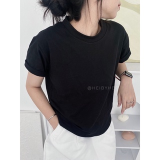 BASIC TEE - Áo thun trơn cổ tròn form vừa HEIBYHER