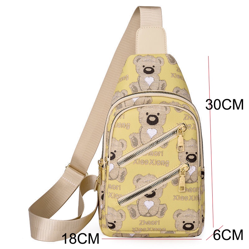 Túi Đeo Chéo Họa Tiết Gấu Hoạt Hình Đáng Yêu Cho Nữ