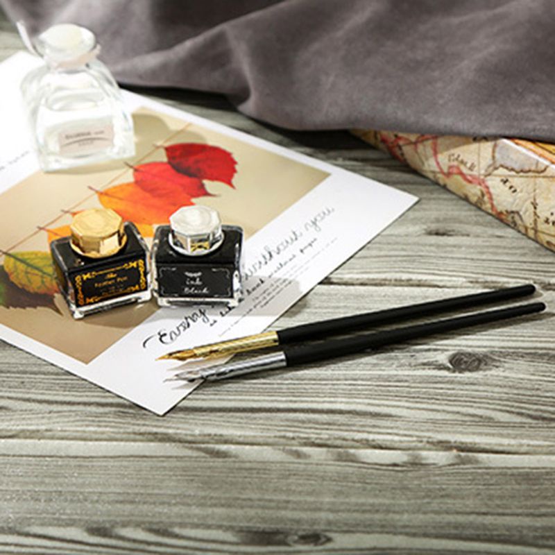 Bộ Bút Thư Pháp Học Tiếng Anh Cổ Điển Với Ngòi Mực Và Mực Cho Văn Phòng Trường Học