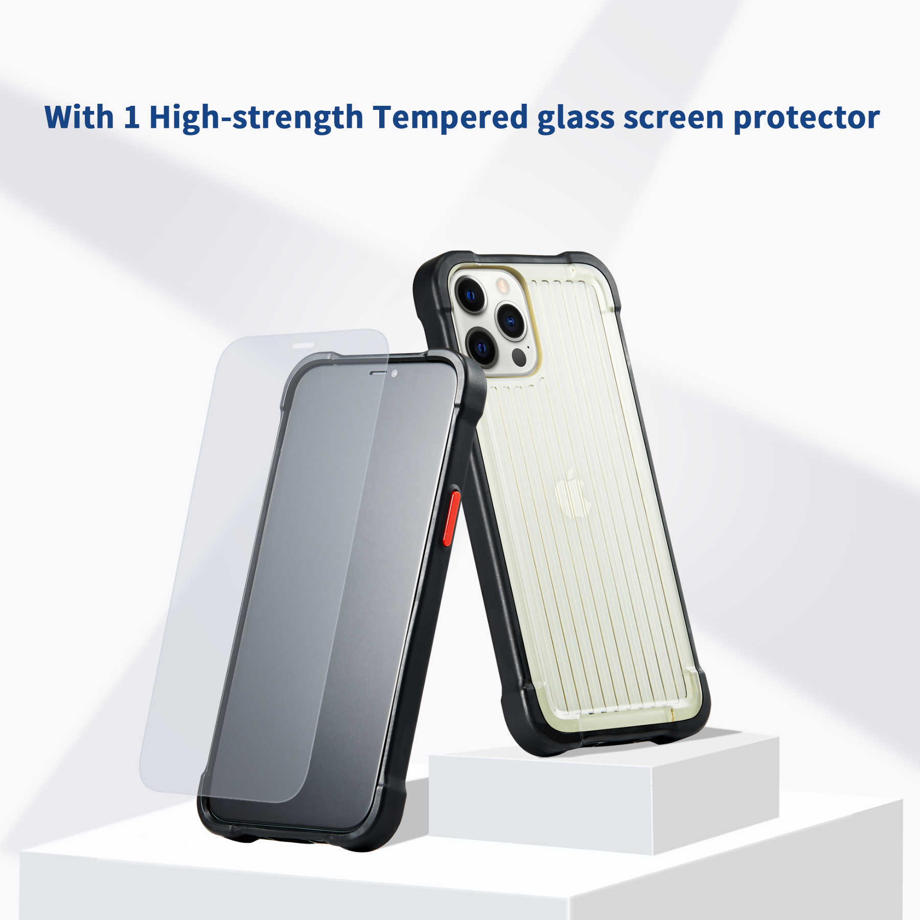 STANSTAR Case for iPhone 12 case is equipped with a tempered glass screen protector a transparent anti-scratch cover for [shakeproof] and [anti-scratch] purposes+ flexible TPU frame.