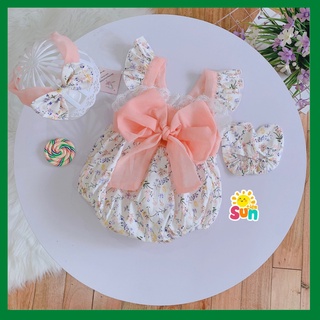 Tặng turban, có ảnh khách mặc, 4-11kg, body cho bé gái CHẤT VẢI THÔ HOA MỀM MÁT/ Body thô lụa