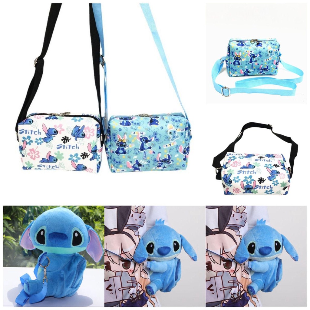 Túi Xách Đeo Vai Bằng Vải Bông Hình Nhân Vật Hoạt Hình Stitch