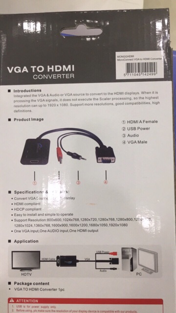 Cáp chuyển Vga to hdmi z-tech ZA577A