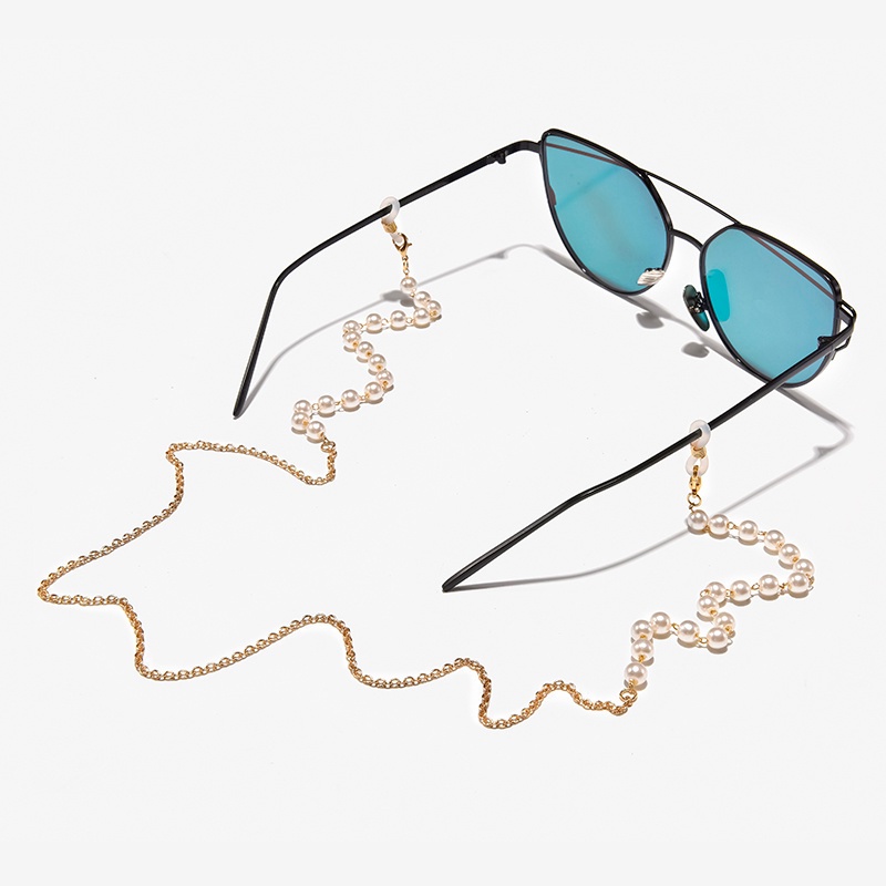 Dây Đeo Mắt Kính Đính Hạt Ngọc Trai Acrylic Thời Trang Cho Nữ